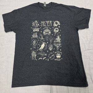 Hozier Unreal Unearth Tour Collage T-Shirt - Charcoal Grey - Large